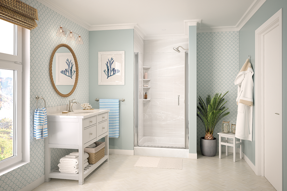 Rimini White Marble Shower 